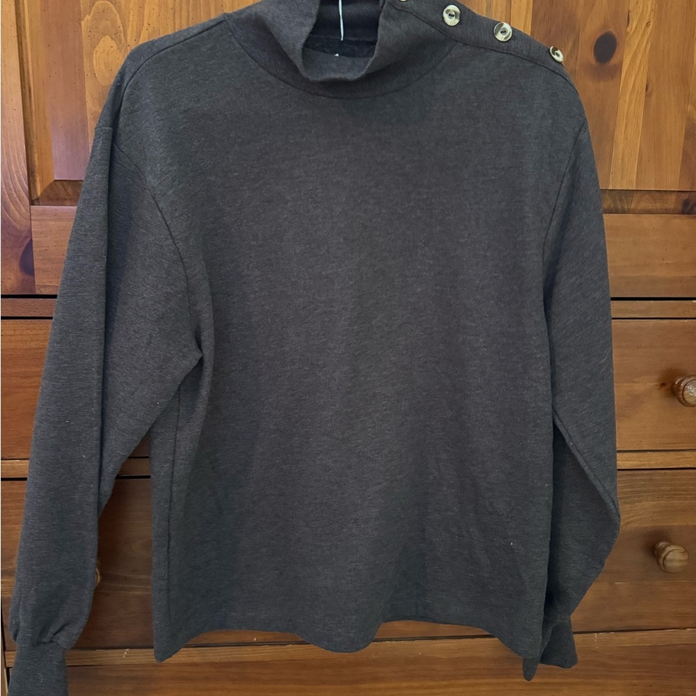 NWT Women’s Chocolate Torte Button-Shoulder Sweater by Grey State, size Medium